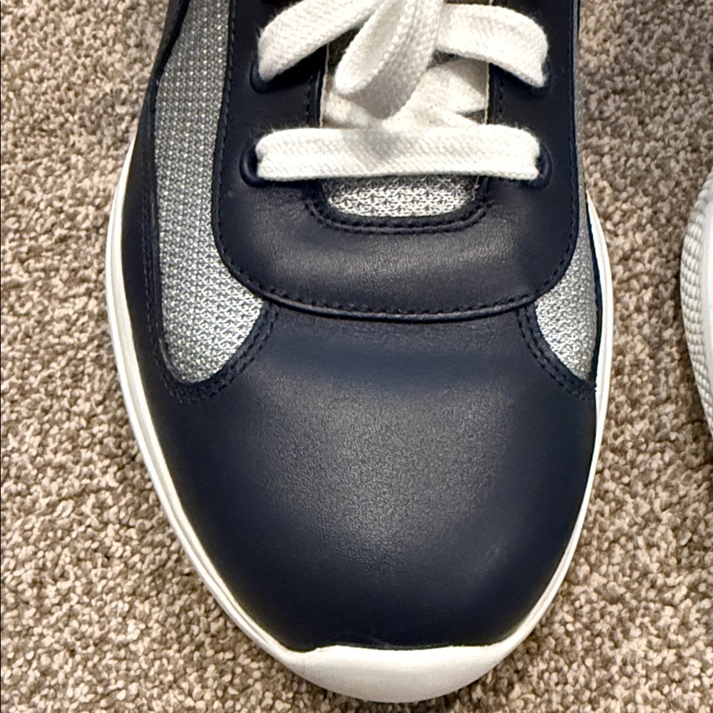 Prada Men's Dark Blue and Light Gray America’s Cup Soft Bike Low Top - Picture 10 of 13